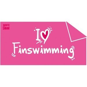 Borntoswim i love finswimming towel růžová