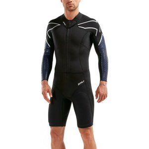 2xu pro-swim run sr1 wetsuit black/blue surf print m