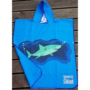 Borntoswim shark poncho junior blue s