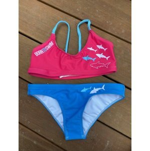Borntoswim sharks bikini blue/pink xxl
