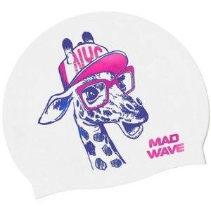 Mad wave giraffe swim cap junior bílá