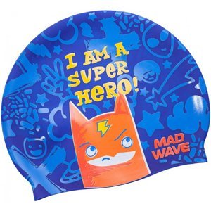 Dětská plavecká čepice mad wave super hero swim cap junior modrá