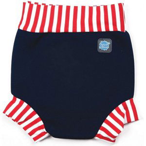 Splash about happy nappy navy/red stripe xxl