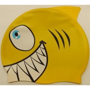 Borntoswim shark junior swim cap žlutá