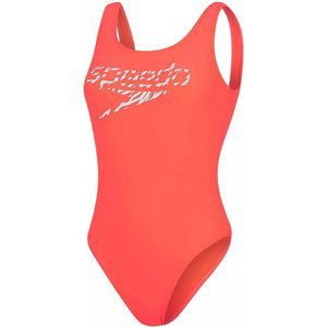 Speedo logo deep u-back siren red/white 38