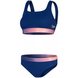 Speedo textured deep u-back 2 piece ammonite/coral/miami lilac xl -