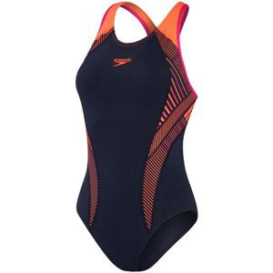 Speedo placement laneback true navy/electric pink/volcanic orange s -