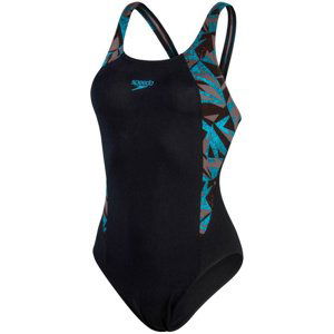 Dámské plavky speedo hyper boom splice muscleback black/bolt/dove