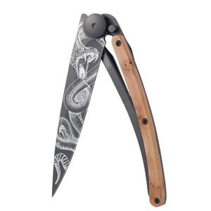 Kapesní nůž Deejo 1GB127 Tattoo snake, black, 37g, juniper