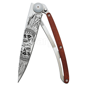 Kapesní nůž Deejo 1CB041 Tattoo indian skull 37g, coral wood