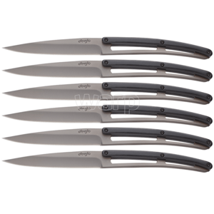 Sada 6 steakových nožů Deejo 2YP001 černý ABS