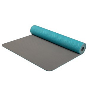 Podložka na jogu Yoga Mat dvouvrstvá materiál TPE tyrkys/šedá