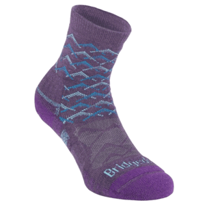 Ponožky Bridgedale Hike Lightweight Merino Performance Ankle Women's purple aqua/125 S (3-4,5)