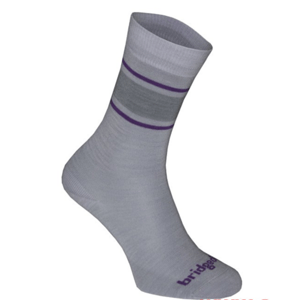 Ponožky Bridgedale Everyday Sock/Liner Merino Endurance Boot Women's lt.grey/purple/065 S (3-4 UK)