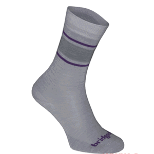 Ponožky Bridgedale Everyday Sock/Liner Merino Endurance Boot Women's lt.grey/purple/065 M (5-6 UK)