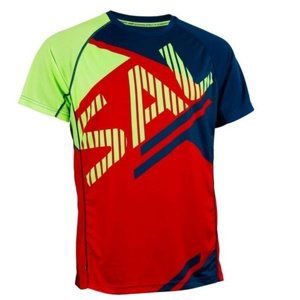 Pánské triko Salming Bold Print Tee Red/Blue XL