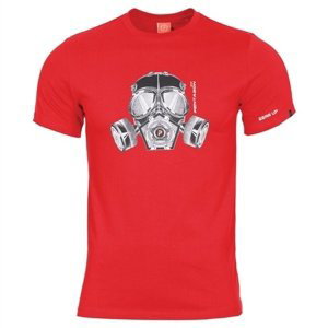 Pánské tričko PENTAGON® Gas mask červené XXL