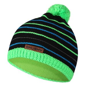 Dětská čepice Husky Cap 34 černá/neon zelená XS