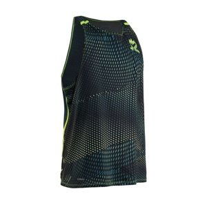 Pánské tílko Salming Breeze Tank Men Sharp Lime AOP/Deep Teal Melange XL