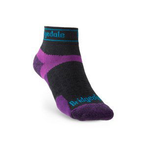 Ponožky Bridgedale TRAIL RUN UL T2 MS LOW Charcoal/purple/260 M (5-6,5)
