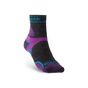Ponožky Bridgedale TRAIL RUN LW T2 MS 3/4 CREW WOMEN'S Charcoal/Purple/260 M (5-6,5)