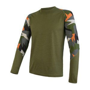 Pánské triko Sensor Merino Impress safari/camo 19200021 XL