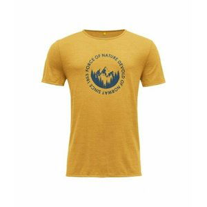 Pánské vlněné tričko s krátkým rukávem Devold Leira GO 293 280 O 058A žlutá XXL