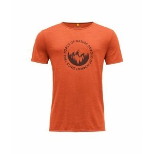 Pánské vlněné tričko s krátkým rukávem Devold Leira GO 293 280 O 087A oranžová XL