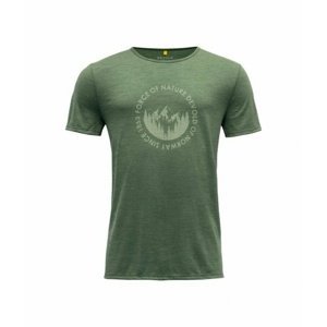 Pánské vlněné tričko s krátkým rukávem Devold Leira GO 293 280 O 421A zelená S