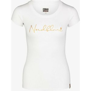 Dámské bavlněné tričko NORDBLANC Calligraphy bílá NBSLT7400_BLA 36