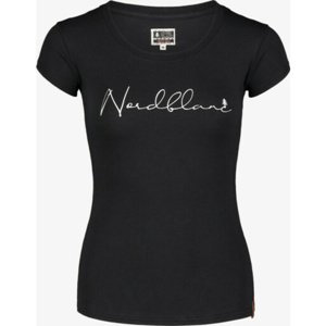 Dámské bavlněné tričko NORDBLANC Calligraphy černá NBSLT7400_CRN 34