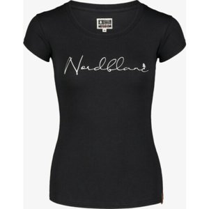 Dámské bavlněné tričko NORDBLANC Calligraphy černá NBSLT7400_CRN 36