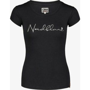 Dámské bavlněné tričko NORDBLANC Calligraphy černá NBSLT7400_CRN 42