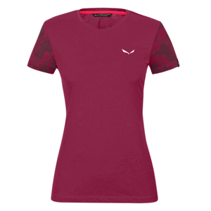 Dámské tričko Salewa Camou Sleeve Dry rhodo red melange 28260-6368 34