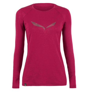 Dámské tričko Salewa Pure logo merino responsive long Sleeve Tee rhodo red 28263-6360 34