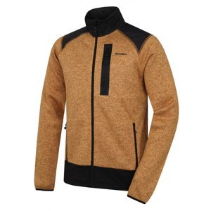 Pánský fleecový svetr na zip Husky Alan M hořčicová/černá L