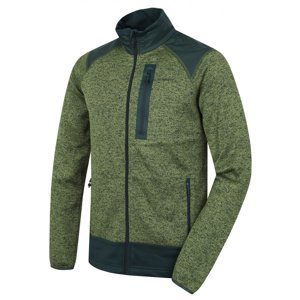 Pánský fleecový svetr na zip Husky Alan M zelená/černozelená XL