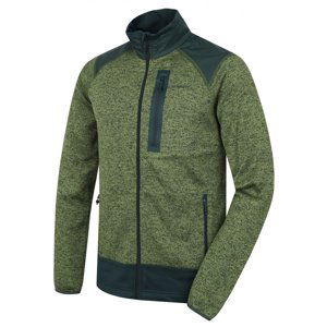 Pánský fleecový svetr na zip Husky Alan M zelená/černozelená L
