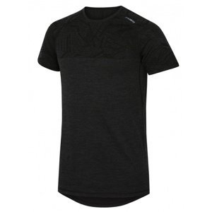 Pánské merino triko s krátkým rukávem Husky černé XL