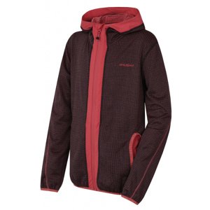 Dětská mikina s kapucí Husky Artic Zip K tm. šedá/tl. vínová 134