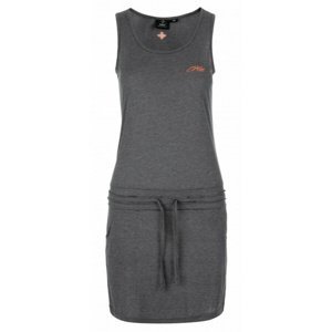 Bavlněné šaty Kilpi MAZAMET-W tmavě šedé 34