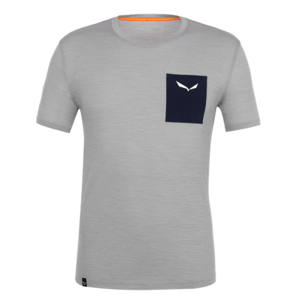 Pánské tričko Salewa Pure Logo Pocket Merino 28342-0624 heather grey XXL