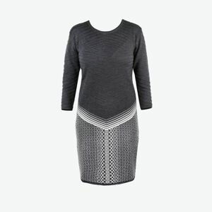 Pletené Merino šaty Kama 5043 111 tmavě šedé XL