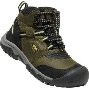 Keen RIDGE FLEX MID WP YOUTH dark olive/dusky citron Velikost: 32/33 boty