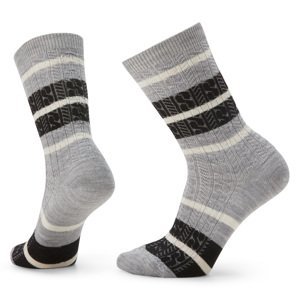 Smartwool W EVERYDAY STRIPED CABLE CREW - RECYCLED light gray Velikost: M ponožky