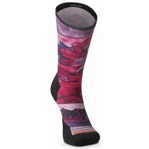 Smartwool W ATHLETE EDITION RUN PRINT CREW meadow mauve Velikost: S ponožky