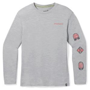 Smartwool OUTDOOR PATCH GRAPHIC LONG SLEEVE TEE light gray heather Velikost: L tričko