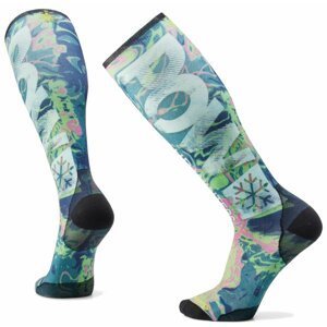 Smartwool SKI ZERO CUSHION POW PRINT OTC twilight blue Velikost: L ponožky