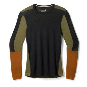 Smartwool INTRAKNIT THERMAL MERINO BL COLORBLOCK CREW black-winter moss Velikost: M spodní prádlo