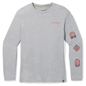 Smartwool OUTDOOR PATCH GRAPHIC LONG SLEEVE TEE light gray heather Velikost: S tričko